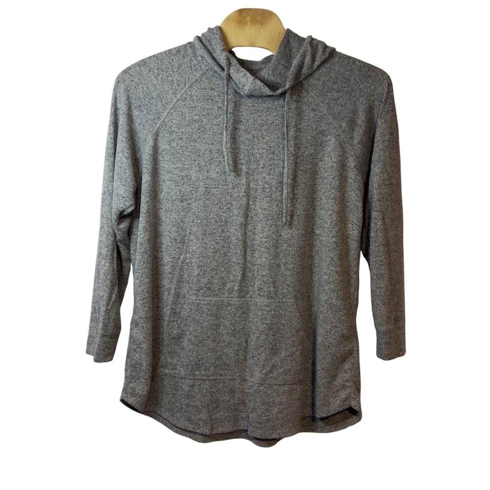 Torrid Super Soft Knits Grey Marled Raglan Hoodie Size 3X Casual Lounge Cozy